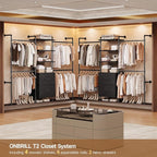ONBRILL T2 Wall Mounted Industrial Pipe Clothing Rack, Closet Organizers and - Image 3
