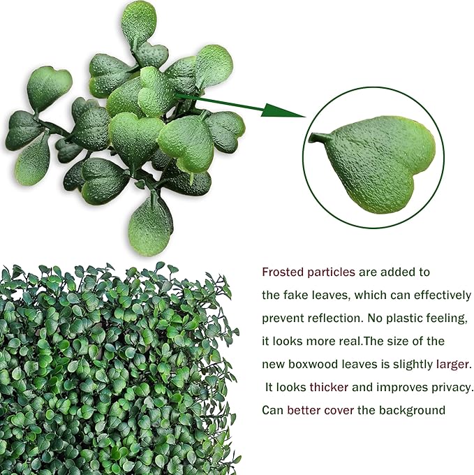 ODTORY Artificial Boxwood Roll Panels:54 X 120 in UV-Anti More Dense Greenery - Image 4