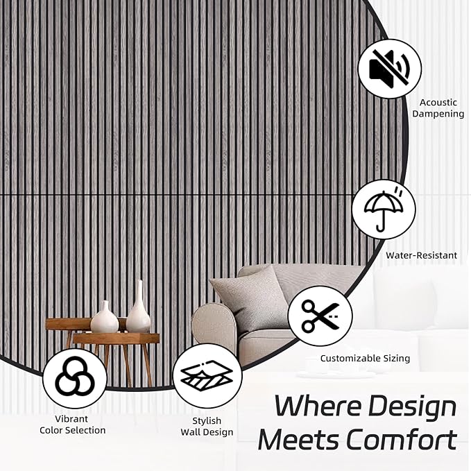 4 Pack Wood Panels for Wall, 47.2"×23.6" Wood Slat Acoustic Panels for Wall - Image 7