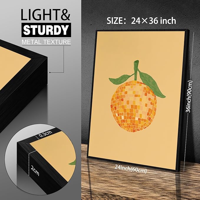 Retro Funky Orange Canvas Wall Art Fashion Disco Ball Aesthetic Posters 24X36 - Image 2