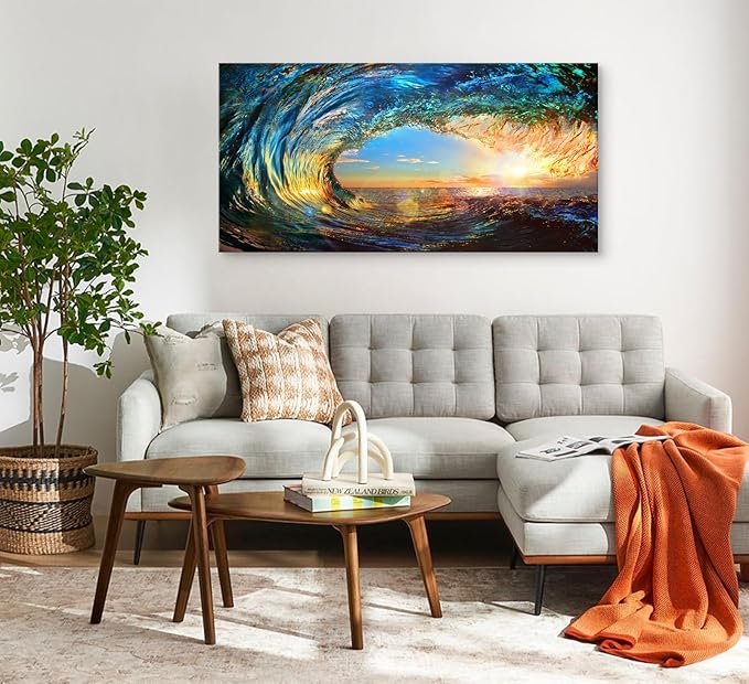 Cao Gen Decor Art S06798 Giant Wave Water Wall Art Canvas Prints 1 Panels Ocean - Image 4