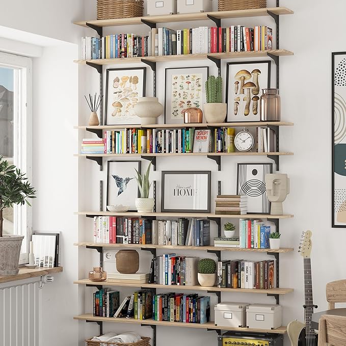 Wallniture Turin 60" Long Wall Bookshelf, Floating Shelves - Image 2
