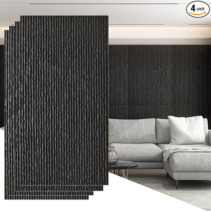 OUZUGIE 4 PCS Faux Stone Wall Panel 47.2’’ x 23.6’’ Interior Exterior Wall by OUZUGIE