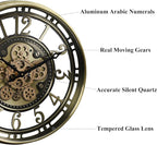 CLXEAST 21 Inch Industrial Moving Gears Wall Clock, Modern Farmhouse Arabic - Image 2