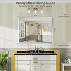 48x36 Inch Brushed Silver Bathroom Mirror - Image 2
