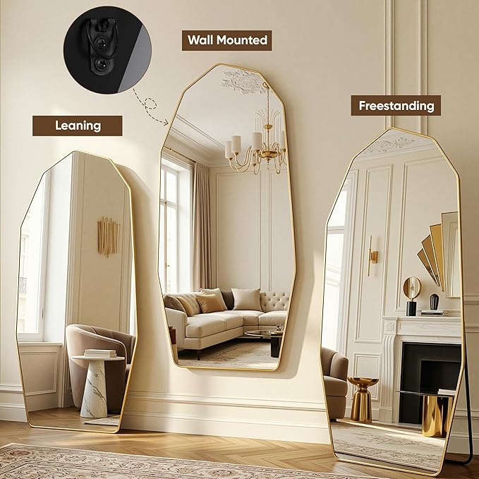 Antok Full Length Mirror, Free Standing Wall Mounted or Leaning Full Body Mirror - Image 7