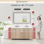 Keonjinn 48 x 30 Inch Brushed Nickel Bathroom Mirrors - Image 7