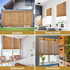 72x72 Inch Bamboo Blinds for Interior Windows, UV Protection Roman Bamboo - Image 5