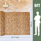 Barydat 2 Pcs 6 x 16.4 ft Reed Fence Roll, 85% Shade Bamboo Privacy Screen - Image 2