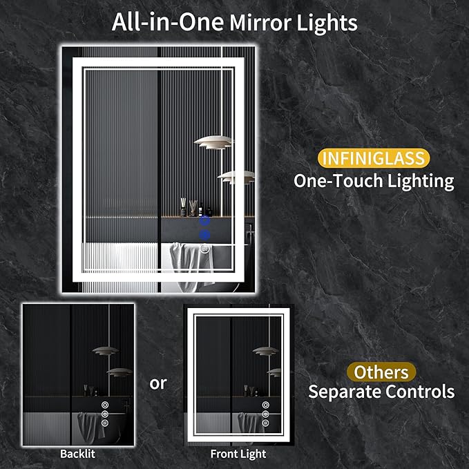 40"x30" LED Bathroom Mirror - Image 2