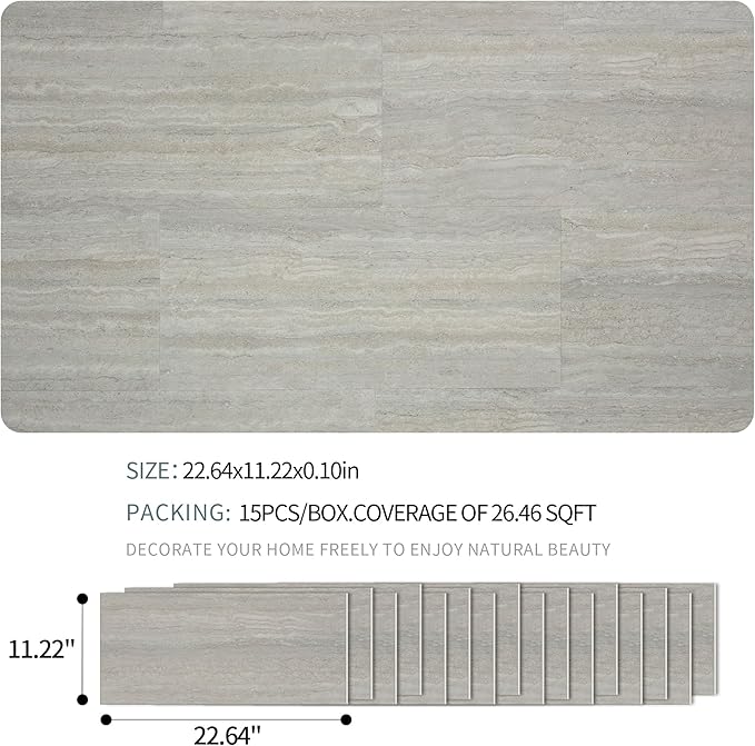 SINGULARWOOD 15pcs/26.46 sq ft Soft Stone Wall Tiles, Flexible Travertine Rock - Image 3
