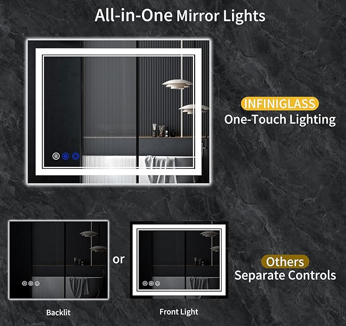 40"x36" LED Bathroom Mirror - Image 2