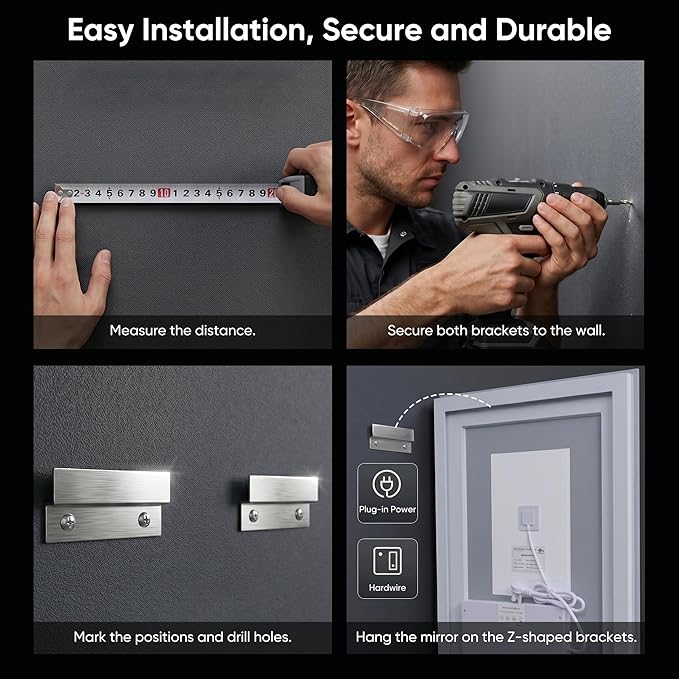 Antok 36"x 36" LED Bathroom Mirror - Image 8