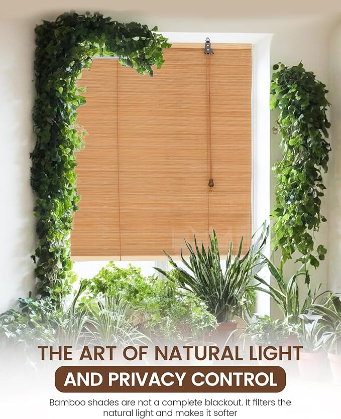 72" Wx72 H Bamboo Blinds Roller Shades - Image 8
