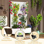 MTART Metal Planter Box with Trellis, 72.1"x47.2"x16" Outdoor Galvanized Raised - Image 3