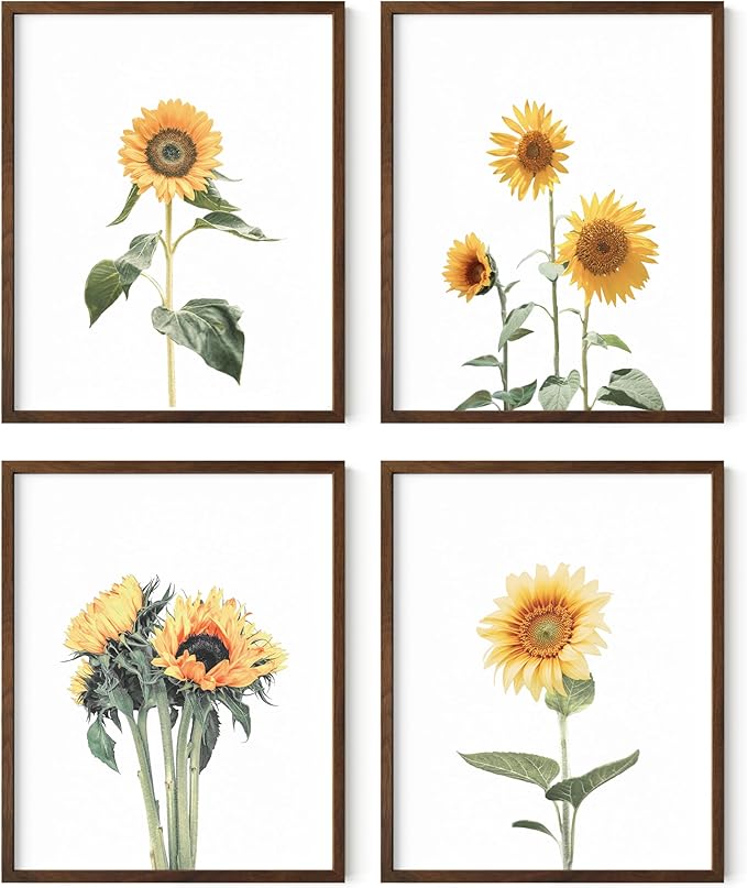 HAUS AND HUES Sunflower Set Collage 16x20 by HausandHuesArtPrints