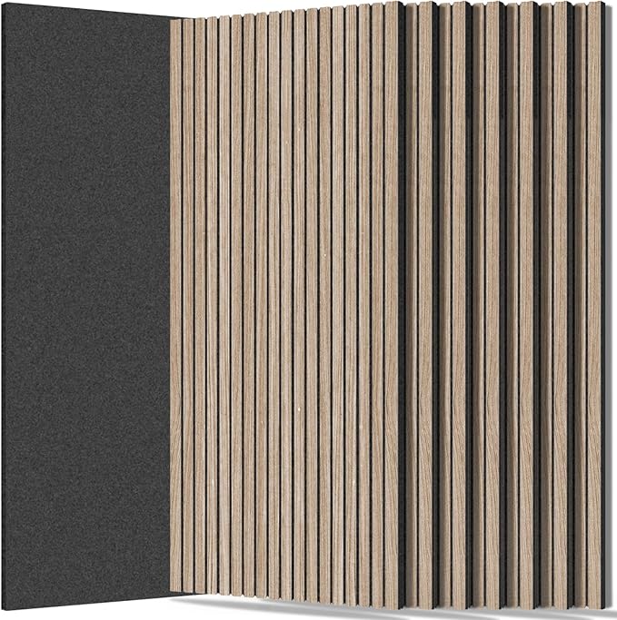 RITOLLO 8 Packs Acoustic Panel 47.2"×23.6" Sound Absorbing Slat Wall Panels by Ritollo