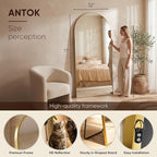 Antok Full Length Mirror, Arched Floor Standing Freestanding Arch Full Body - Image 3