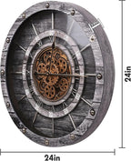 HOIBAI Wall Clock, 27 Inch Moving Gears Clock Large Wall Clock - Image 6