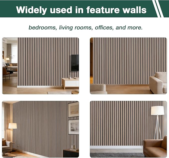 Yuzzy 4 Pack Wood Panels for Wall, 94.5" x 11" Acoustic Wood Slat Wall Panel - Image 6