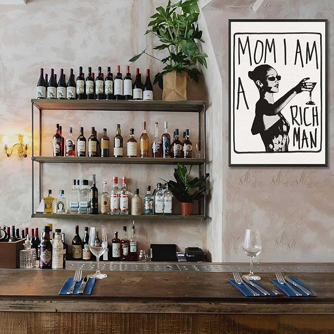 Mom I Am A Rich Man Aesthetic Retro Music Goblet Poster Feminist canvas Wall - Image 5
