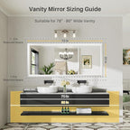 72x32 Inch White Bathroom Mirror - Image 2