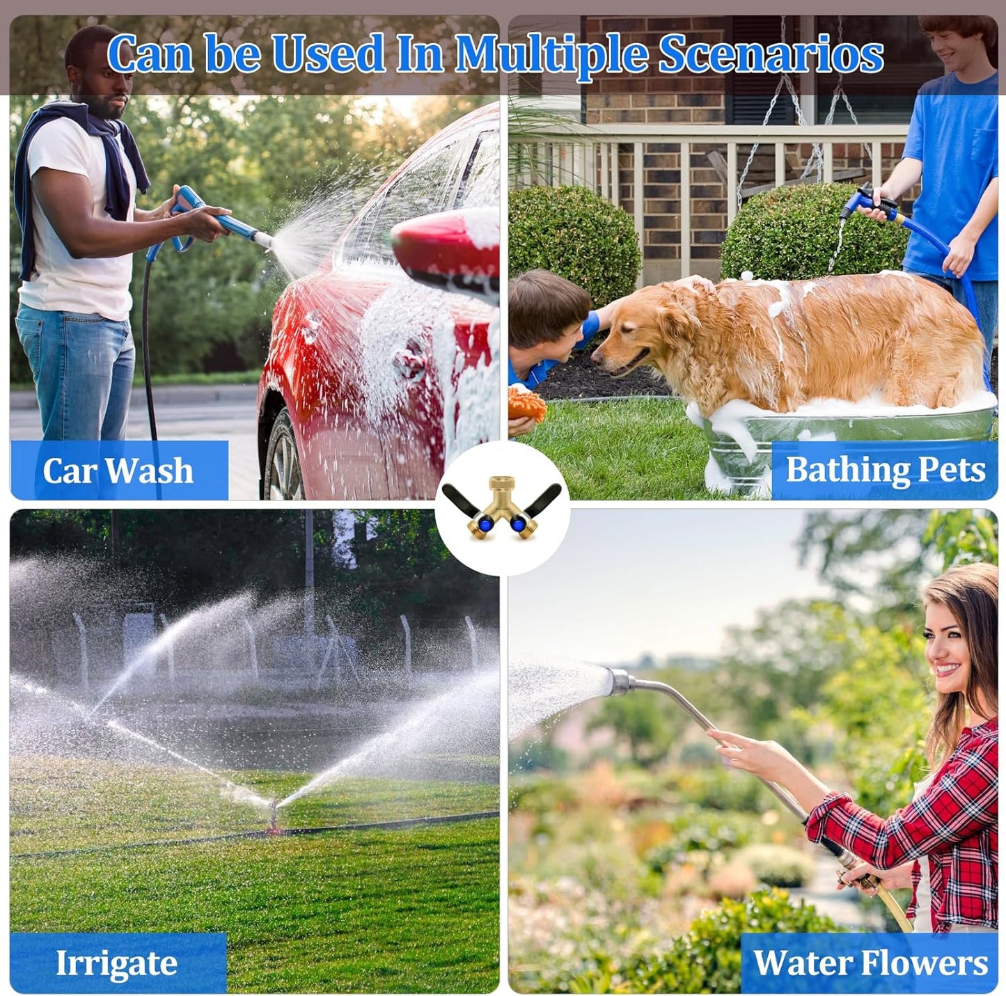 2 Pack Hose Splitter 2 Way Heavy Duty