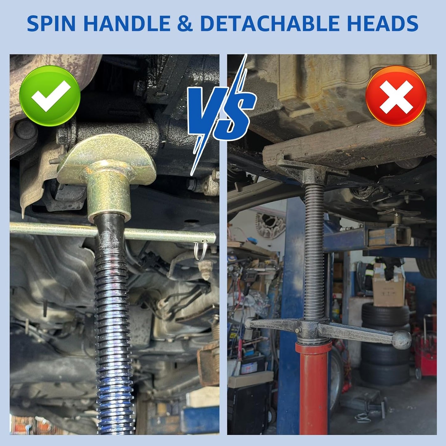 HKTE Underhoist Support Stand with Handle, Capacity 2000lbs, Adjustable Height, Multi-Functional Topped Adapter, US Patented