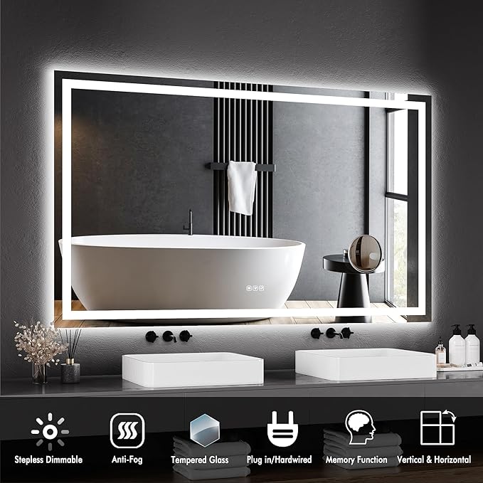 GarveeHome 60x36 LED Bathroom Mirror - Image 8