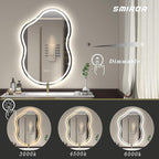 SMIROR Irregular Led Bathroom Mirror 20x 36 inch, Cloud Lighted Vanity Mirror - Image 5