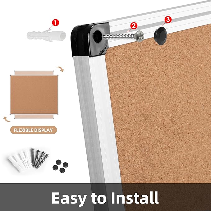 Large Cork Bulletin Board 72" X 48", Wall Mounted Notice Pin Board - Image 6