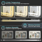 50x36 LED Bathroom Mirror with Lights, Backlit and Front Lit Anti-Fog Lighted - Image 4