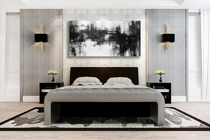 VHMING Black Abstract Wall Art Decor Black and White Painting Pop Culture Wall - Image 4