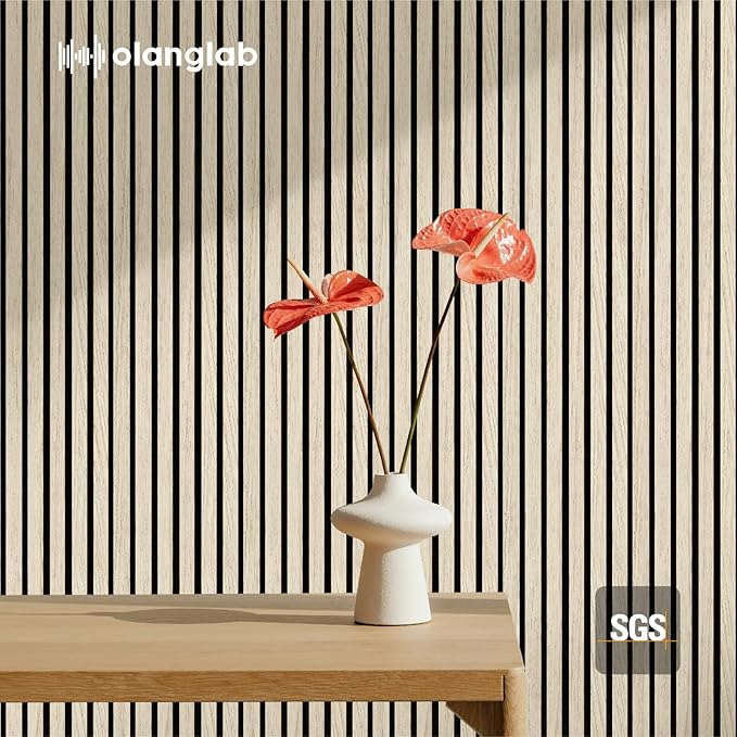Olanglab Wood Wall Panels 4 Pack, Wood Slat Acoustic Wall Panels, 94.5"x12.6" - Image 9