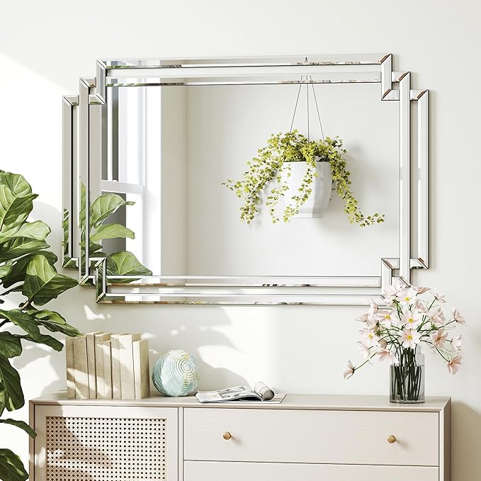 Rectangular Large Decorative Wall Mirror - Image 5