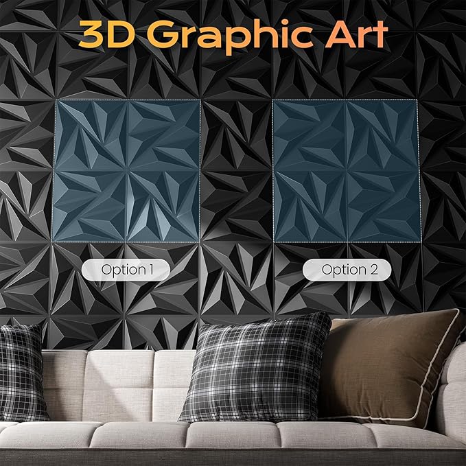 Sonicism Wall Panels Upgrade 48 Pack, 0.7”x11.8”x11.8”Pyramid 3D Wall Panels - Image 4