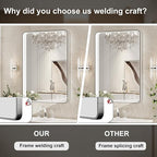 LED Bathroom Mirror with Lights, 24x32 Inch Brushed Silver Framed Lighted - Image 6