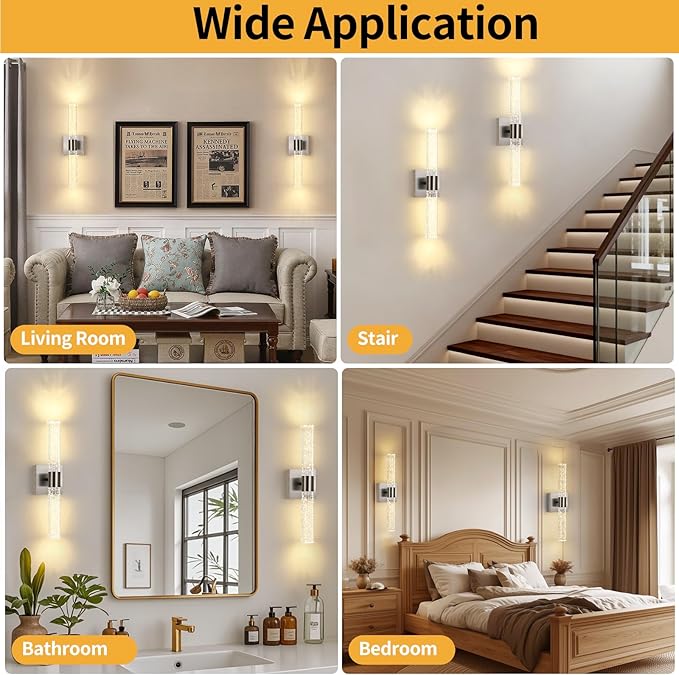 Modern Wall Sconces Set of Two in Brushed Nickel Finish 18 Inch 3000K-6000K Led - Image 5