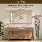TETOTE 55 x 36 inch Brushed Nickel Mirror - Image 8