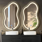 Dorlicecass Irregular Led Bathroom Mirror- Black 24"x36" Single Piece Vanity by Dorlicecass