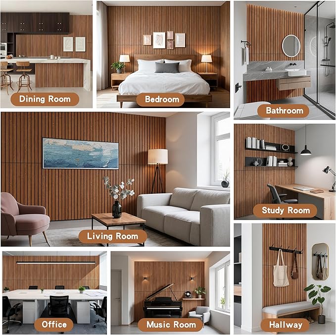 Wood Veneer Sound Panels, 10 Pack 47.2”x23.6” Wall Panels, Decorative Acoustic - Image 7