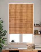 72''W X 72''H Cordless Bamboo Roman Shades by Chryeiiu