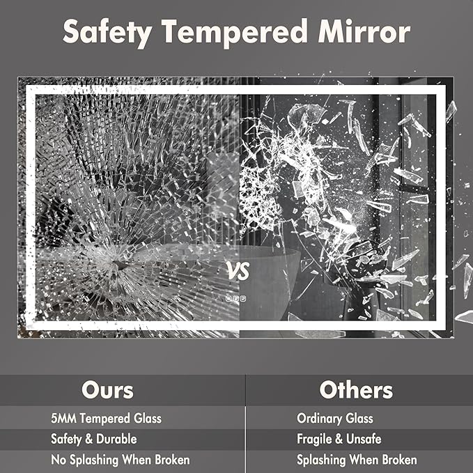 GarveeHome 60x36 LED Bathroom Mirror - Image 7
