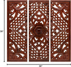 Homebia Designs Handmade Carved Wooden Wall Hanging Plaques Set of 3 - Image 7