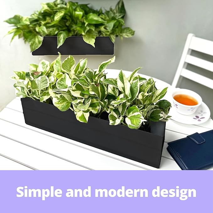 LaLaGreen Wall Planters for Outdoor Plants Carbon Steel Black Metal Hanging - Image 8