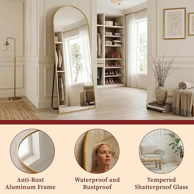 Suidia 81"x41" Arched Full Length Mirror - Image 6