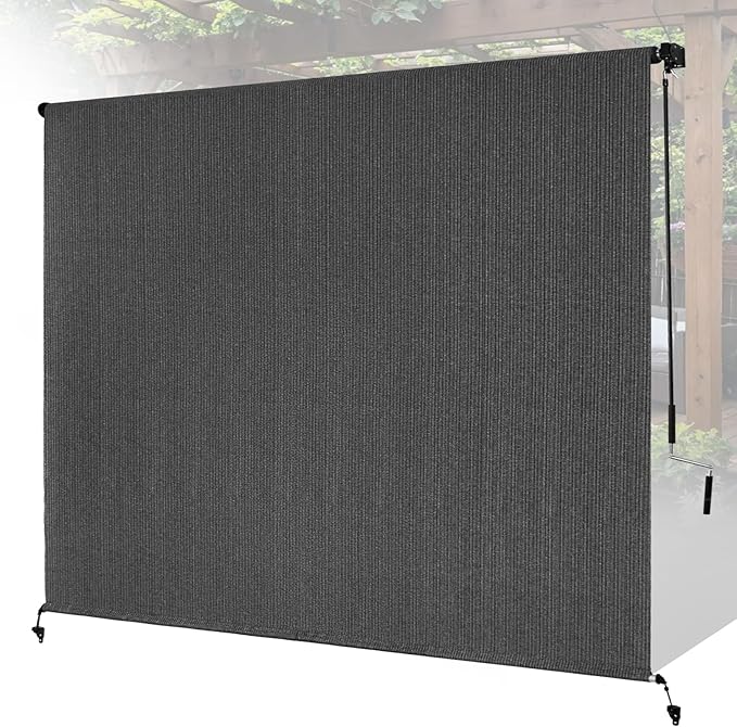 10'W x 8'H Gray Outdoor Roller Shade by Unknown