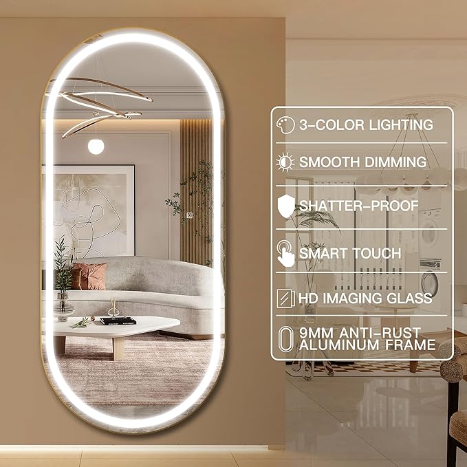 FENNIO 70" x 32" Large Luxury Wall Mounted Mirror - Image 9