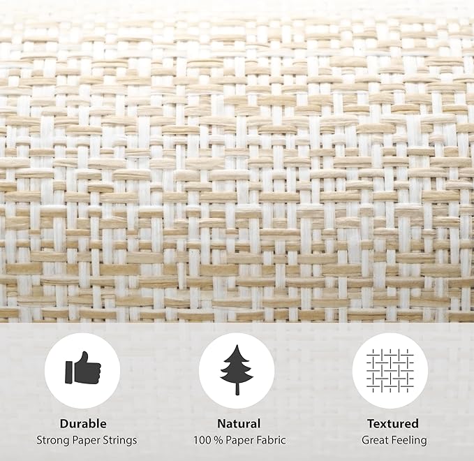 Ansehan Wallcovering W1321 Oxford Collection 36" W x 8 Yard L, Natural Paper - Image 7