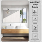 KOCUUY Silver Bathroom Mirror, HD Tempered Glass, Anti-Rust Brushed Silver Frame - Image 7